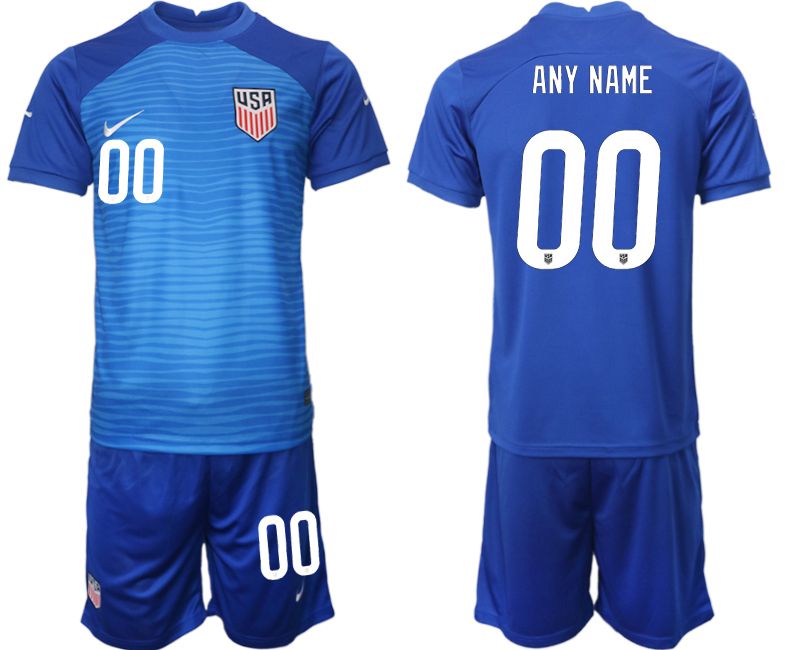 Cheap Men 2022 World Cup National Team United States away blue customized Soccer Jersey